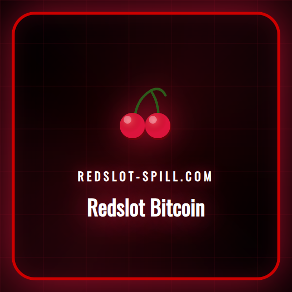 En illustrasjon som viser Redslot-logoen ved siden av et Bitcoin-symbol, som representerer kryptobetalinger.