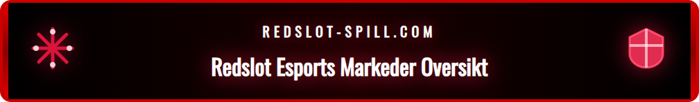 Skjermbilde som viser det brede utvalget av esports-spill hos Redslot.