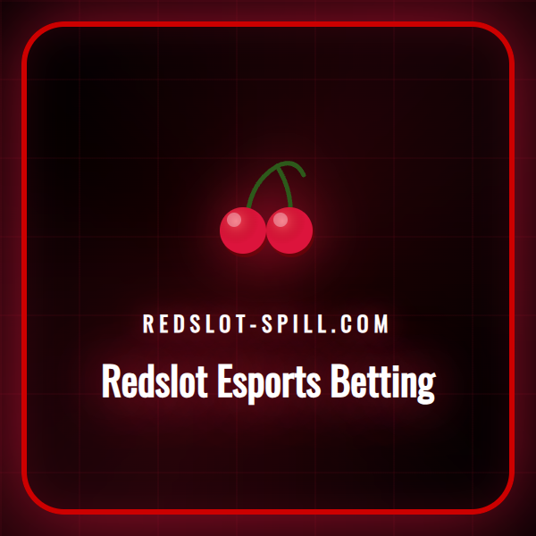 En spiller som analyserer esports-odds på en dataskjerm med Redslot-logoen synlig.