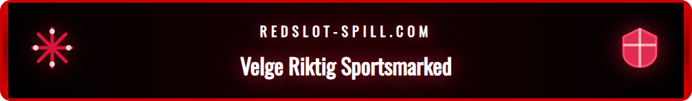 Grafikk med ikoner for fotball, tennis og e-sport hos Redslot.