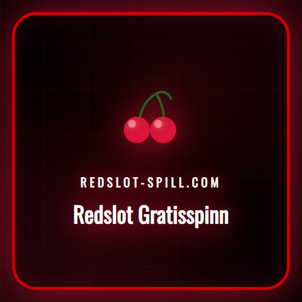 En illustrasjon som viser Redslot casino-logoen med gratisspinn-symboler rundt.