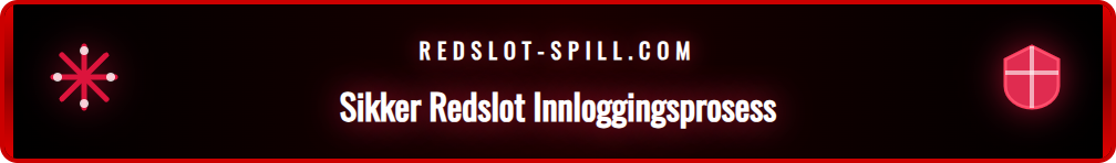 Skjermbilde som viser innloggingsfeltet på Redslots offisielle nettside.