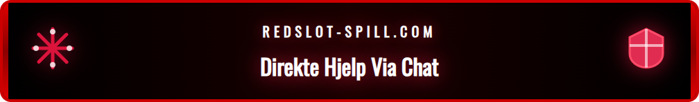 Skjermbilde av Redslots chat-vindu hvor en spiller får hjelp.