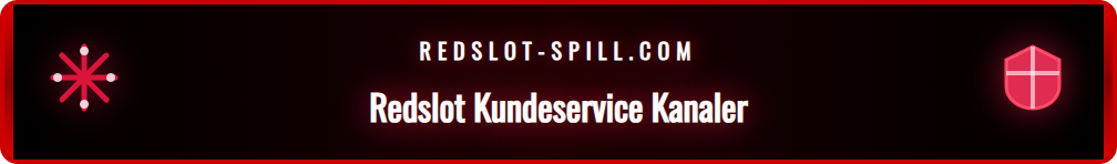Oversikt over de forskjellige kontaktmetodene hos Redslot, inkludert ikoner for live chat, e-post og FAQ-seksjon.