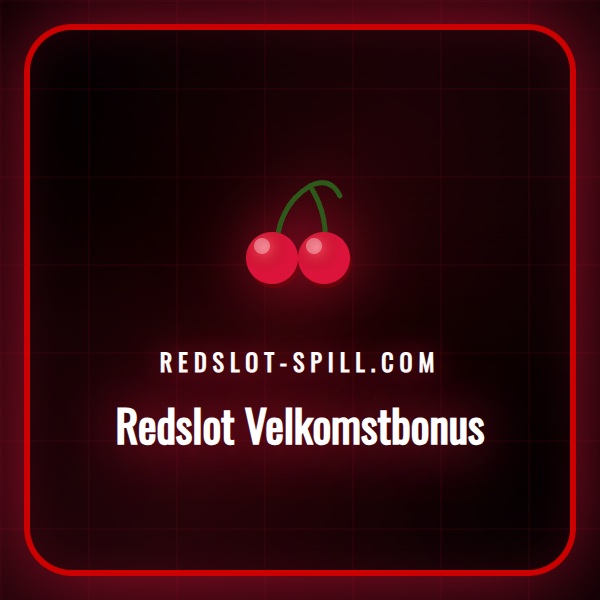 Illustrasjon av Redslot-logoen med en stor bonuspakke og NOK-symboler.
